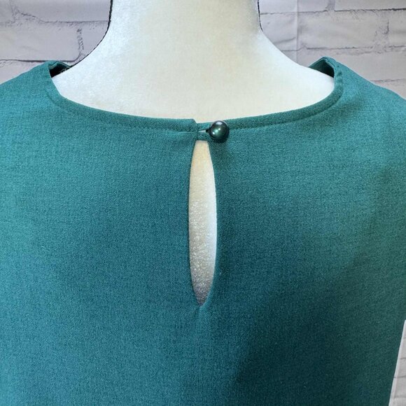 BonWorth Teal Sleeveless Blouse with Floral Embroidery | Size S - Picture 4 of 7